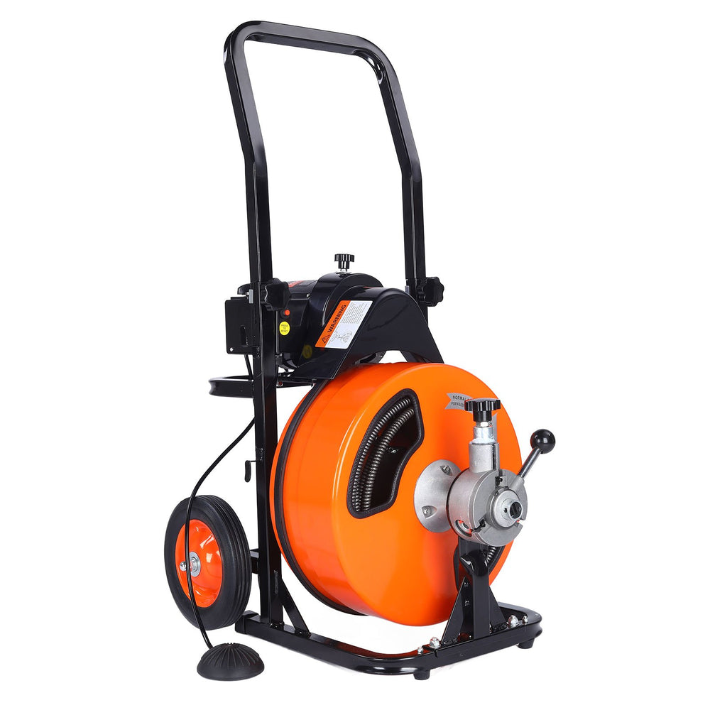 VEVOR Drain Cleaner Machine Electric Drain Auger 3048 x 1.3 cm Auto Feed