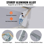 VEVOR Attic Ladder Foldable, 158.8 kg Capacity, 57.15 cm x 160 cm, Multi-Purpose Aluminium Extension, Lightweight and Portable, Fits 2.9m-3.7m Ceiling Heights, Convenient Access to Your Attic Standard