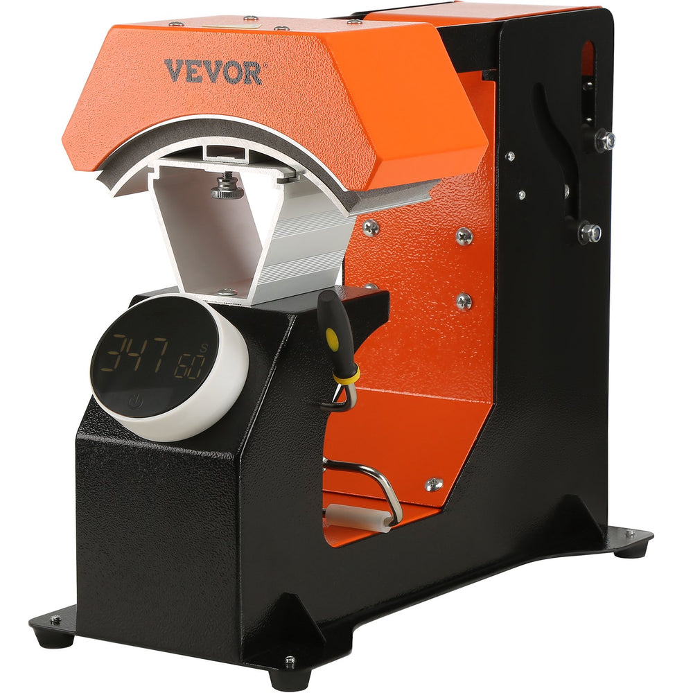 VEVOR Hat Heat Press, 3-in-1 Auto Cap Heat Press Machine, 6.4x3.5in Clamshell Sublimation Transfer, Automatic Release&Press Knob-style Digital Control Panel with 3pcs Replaceable Heating Pads