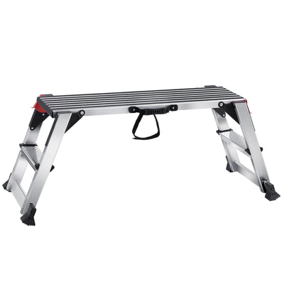 VEVOR Folding Work Platform, 299.4 kg Load Capacity, Aluminum Drywall Stool Ladder, Heavy Duty Work Bench w/ Non-Slip Feet, Ideal for Washing Vehicles, Cleaning, Painting, Decorating