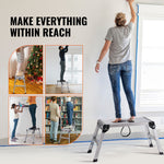 VEVOR Folding Work Platform, 330 lbs Load Capacity, Aluminum Drywall Stool Ladder, Heavy Duty Work Bench w/ Non-Slip Feet, Ideal for Washing Vehicles, Cleaning, Painting, Decorating