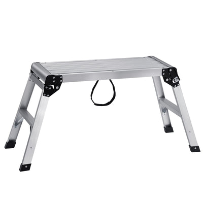 VEVOR Folding Work Platform, 330 lbs Load Capacity, Aluminum Drywall Stool Ladder, Heavy Duty Work Bench w/ Non-Slip Feet, Ideal for Washing Vehicles, Cleaning, Painting, Decorating