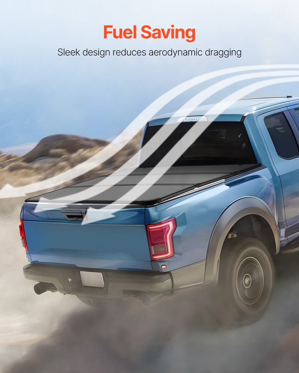 VEVOR Tri-Fold Truck Bed Tonneau Cover, Compatible with 2016-2023 Toyota Tacoma, 5' (60.5") Bed, Only Fit 5.0' x 4.6' (60.5" x 55.0") Inside Bed, 400 lbs Load Capacity, LED Light, Quick Folding, Black
