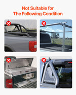 VEVOR Tri-Fold Truck Bed Tonneau Cover, Compatible with 2016-2023 Toyota Tacoma, 5' (60.5") Bed, Only Fit 5.0' x 4.6' (60.5" x 55.0") Inside Bed, 400 lbs Load Capacity, LED Light, Quick Folding, Black