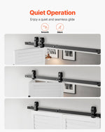 VEVOR Bi-Folding Sliding Barn Door Hardware Track Kit, 52" Top Mount Track Kit, Slide Smoothly & Quietly, Heavy Duty, Easy to Install, Suitable for Two 24" Closet Pantry Laundry Doors (Not Included)