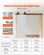 VEVOR Bi-Folding Sliding Barn Door Hardware Track Kit, 52" Top Mount Track Kit, Slide Smoothly & Quietly, Heavy Duty, Easy to Install, Suitable for Two 24" Closet Pantry Laundry Doors (Not Included)