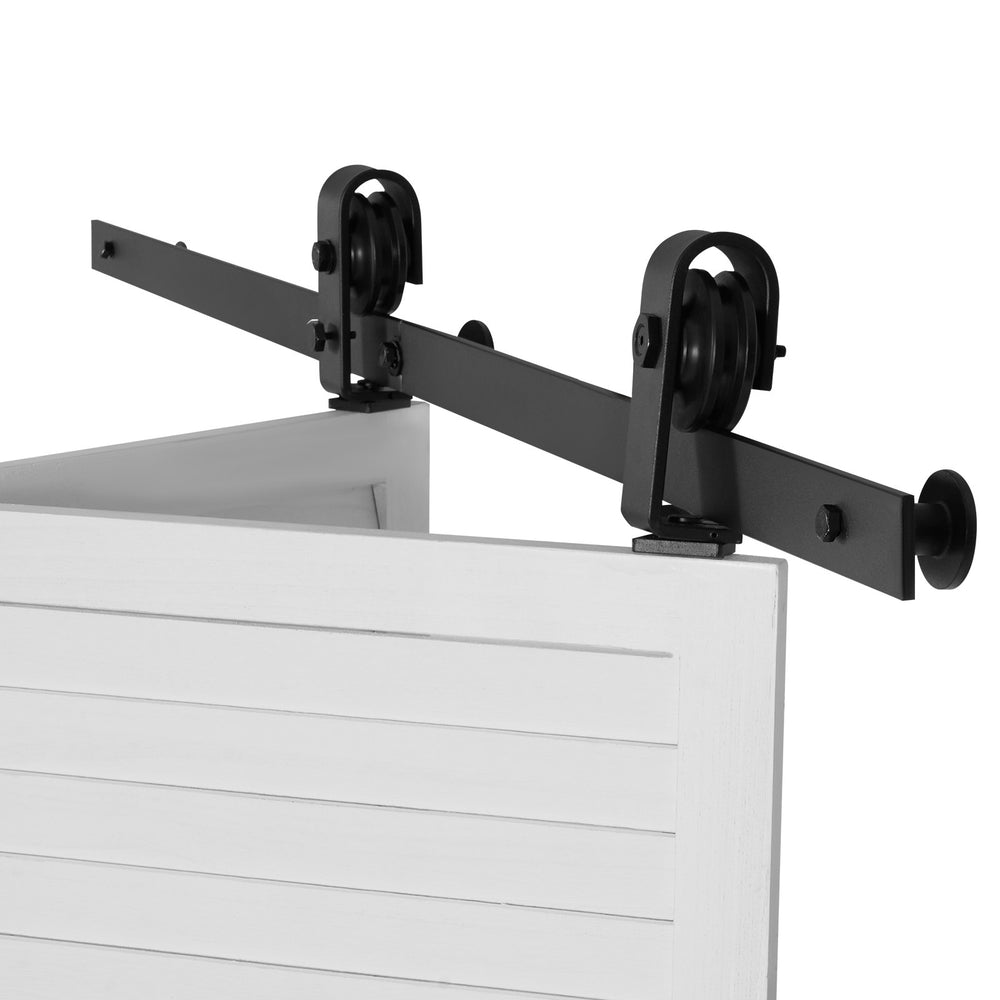 VEVOR Bi-Folding Sliding Barn Door Hardware Track Kit, 52" Top Mount Track Kit, Slide Smoothly & Quietly, Heavy Duty, Easy to Install, Suitable for Two 24" Closet Pantry Laundry Doors (Not Included)