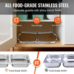 VEVOR 4-Pack Rectangle Chafing Dish Set with Full-Size 7.6L Pan Frame Fuel Holder