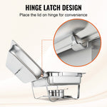 VEVOR 4-Pack Rectangle Chafing Dish Set with Full-Size 7.6L Pan Frame Fuel Holder