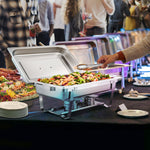 VEVOR 4-Pack Rectangle Chafing Dish Set with Full-Size 7.6L Pan Frame Fuel Holder