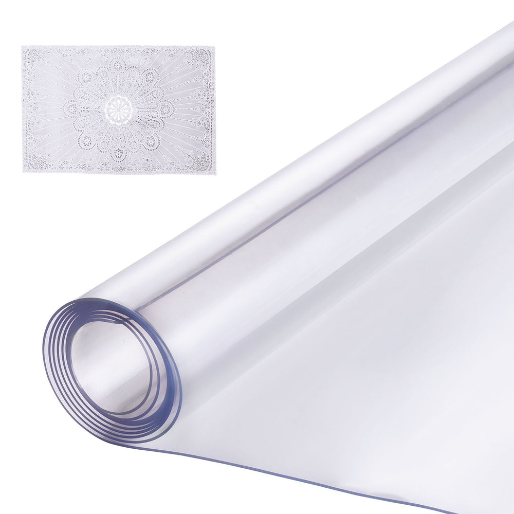 VEVOR Plastic Table Cover, 48 x 48 Inch 1.5 mm Thick Clear Table Protector, Square PVC Desk Mat, Waterproof & Easy Cleaning Desk Pad Tablecloth, for Office Dresser Dining Room Table Night Stand