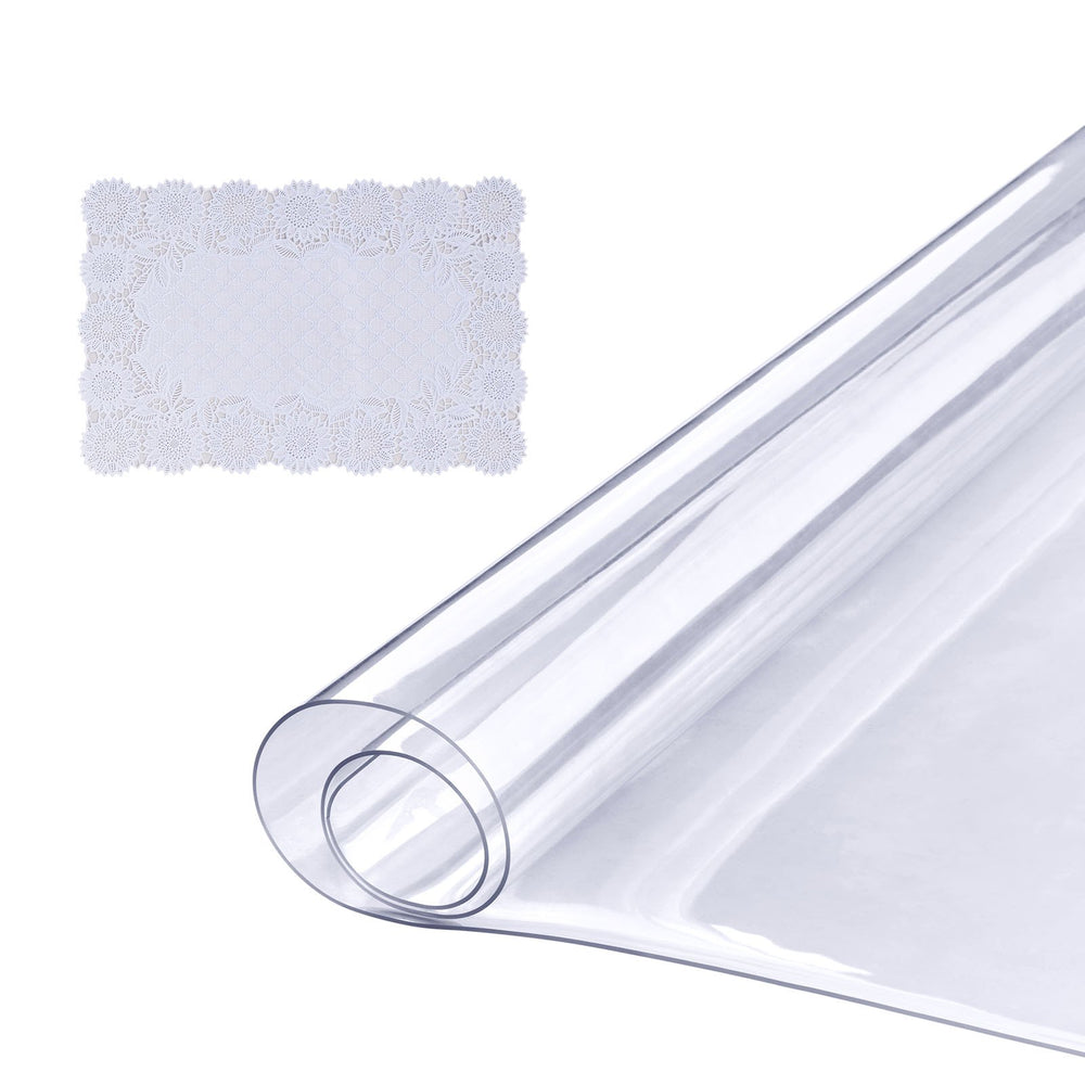 VEVOR Clear Table Cover Protector, 18" x 36" Rectangle Table Cover, 1.5 mm Thick PVC Plastic Tablecloth, Waterproof Desktop Protector for Writing Desk, Coffee Table, Dining Room Table