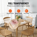 VEVOR Clear Table Cover Protector, 12" x12"/305 x 305 mm Table Cover, 1.5 mm Thick PVC Plastic Tablecloth, Waterproof Desktop Protector for Writing Desk, Coffee Table, Dining Room Table