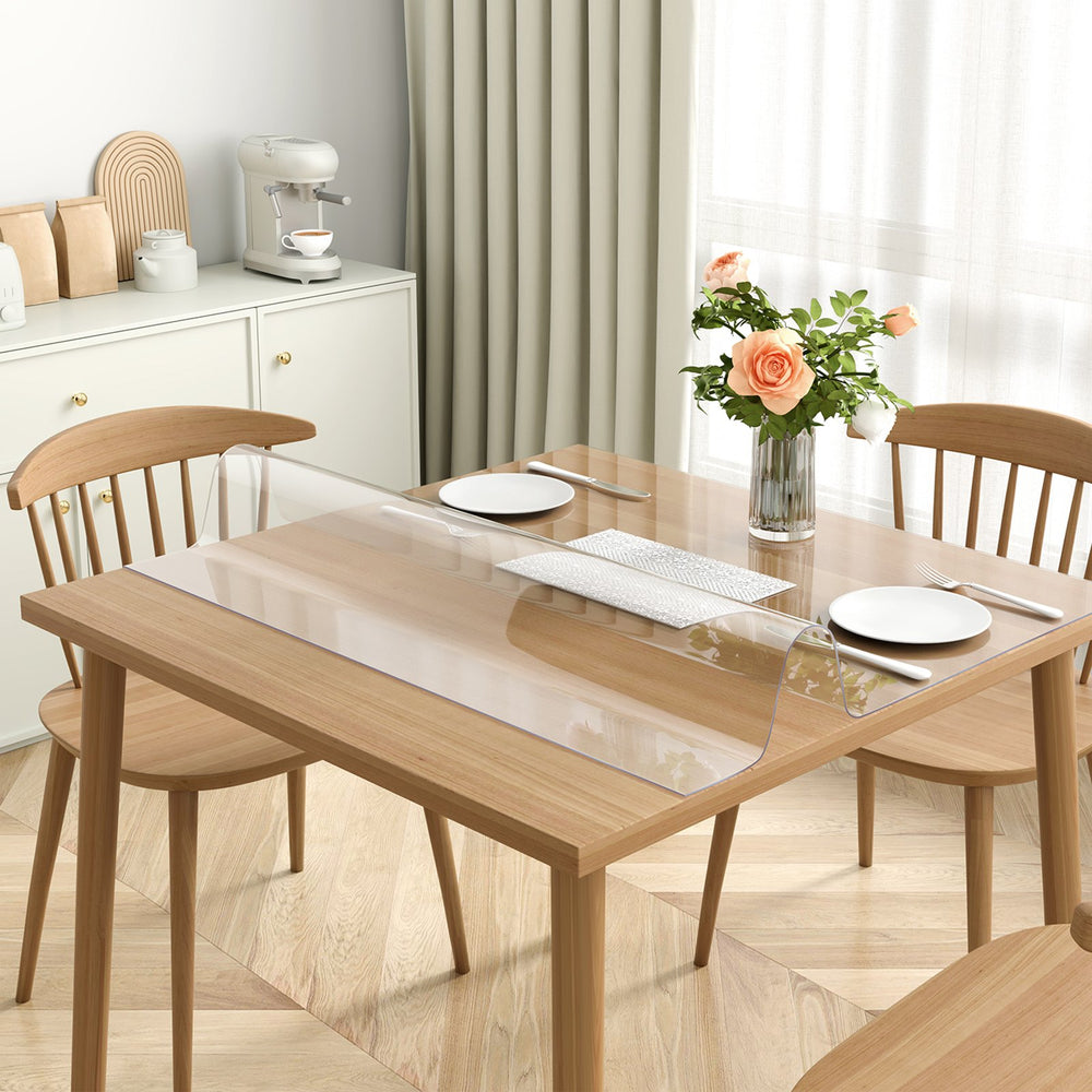 VEVOR Clear Table Cover Protector, 12" x12"/305 x 305 mm Table Cover, 1.5 mm Thick PVC Plastic Tablecloth, Waterproof Desktop Protector for Writing Desk, Coffee Table, Dining Room Table