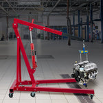 VEVOR Hydraulic Long Ram Jack, 3 Tons/6600 lbs Capacity, with Single Piston Pump and Clevis Base, Manual Cherry Picker with Handle, for Garage/Shop Cranes, Engine Lift Hoist, Red