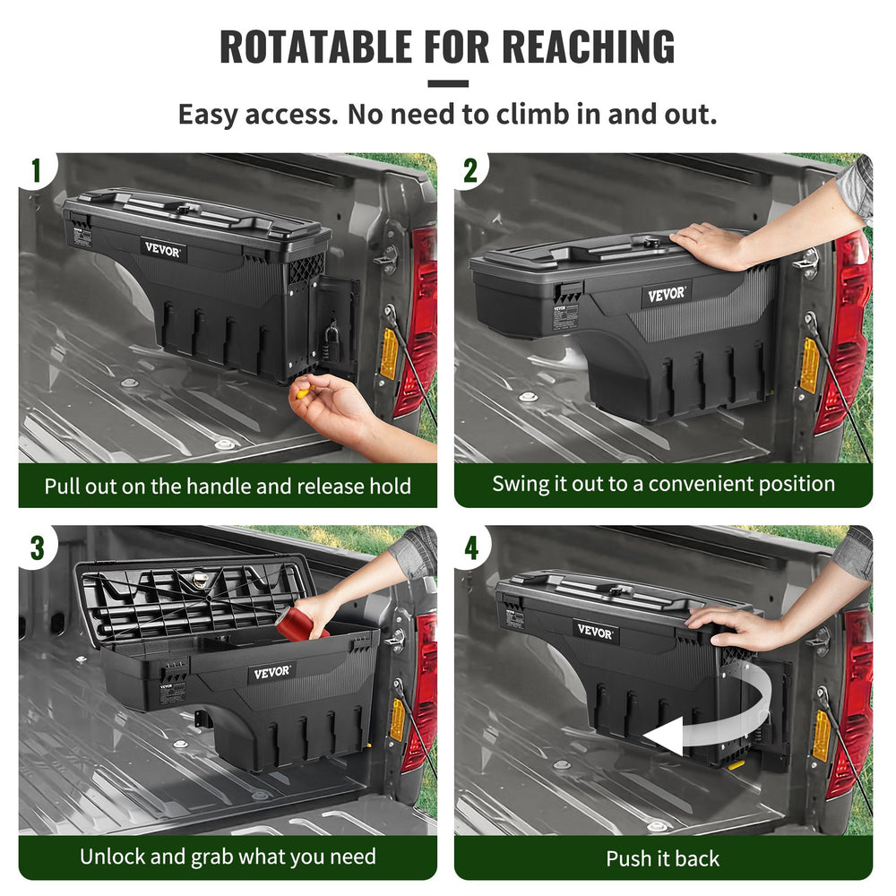 VEVOR Truck Bed Storage Tool Box Lockable for Tundra 2007-2021 Left and Right