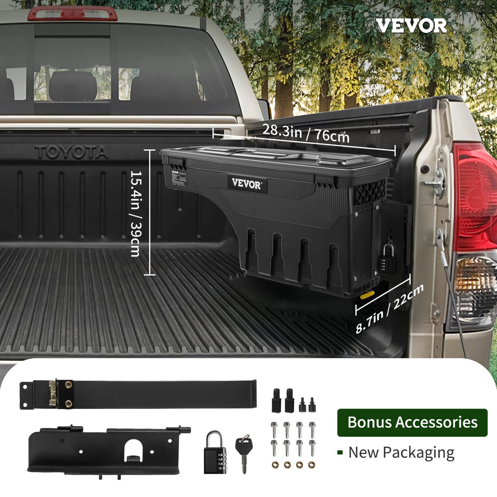 VEVOR Truck Bed Storage Tool Box Lockable for Tundra 2007-2021 Left and Right