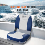 VEVOR Boat Seat Low Back Fold-Down Fishing Boat Chair with Sponge Padding 2 Pack