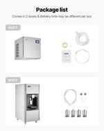 VEVOR Commercial Ice Maker, 400 Lbs/Day Ice Maker Machine, 180 Lbs Large Ice Storage Bin with 20 Lbs/Min Automatic Ice Dispensing, Self-Cleaning Ice Machine with Touchscreen for Bar, Cafe, Restaurant