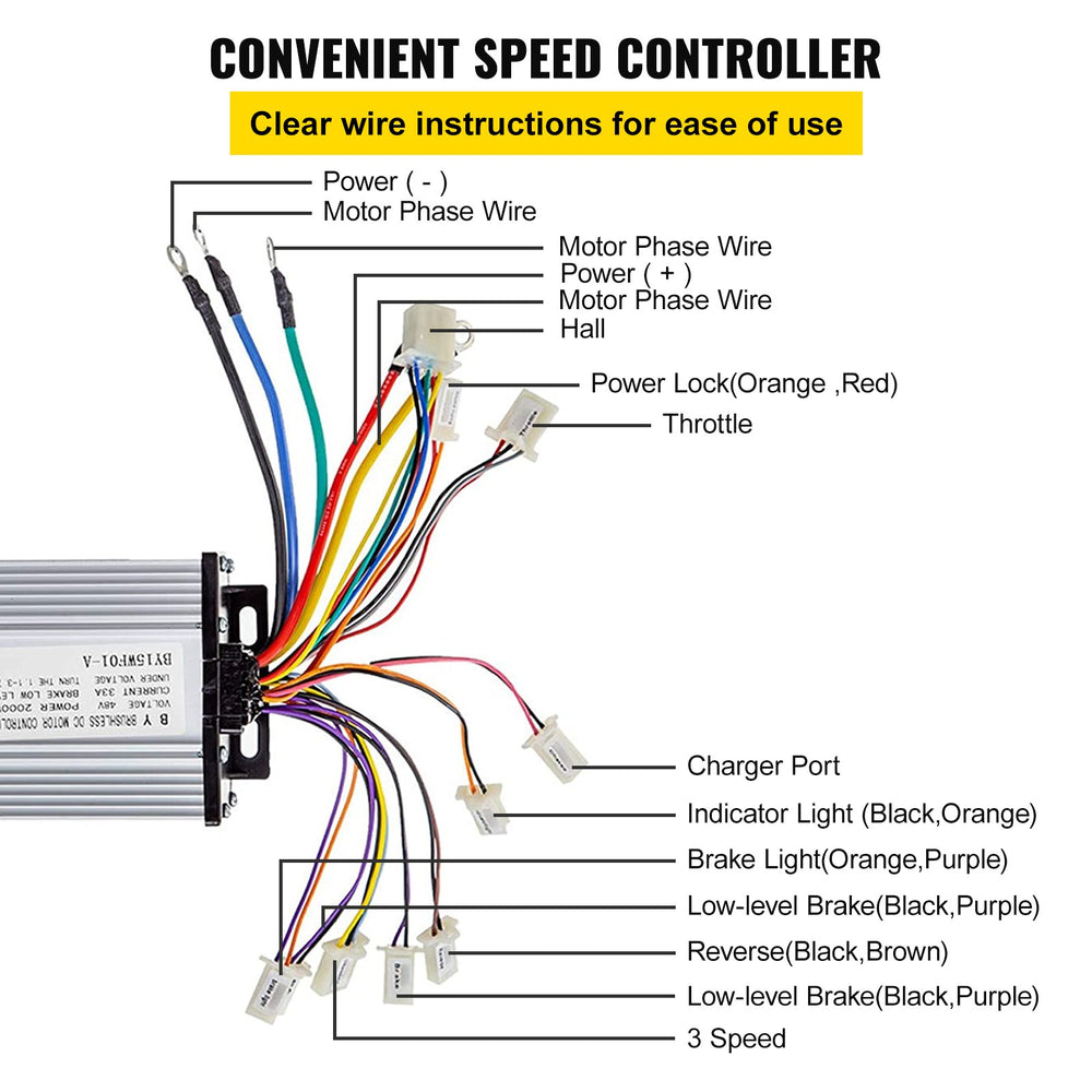 VEVOR 72V 3000W Brushless Motor Go Kart, 4900 RPM Brushless DC Motor with Speed Controller