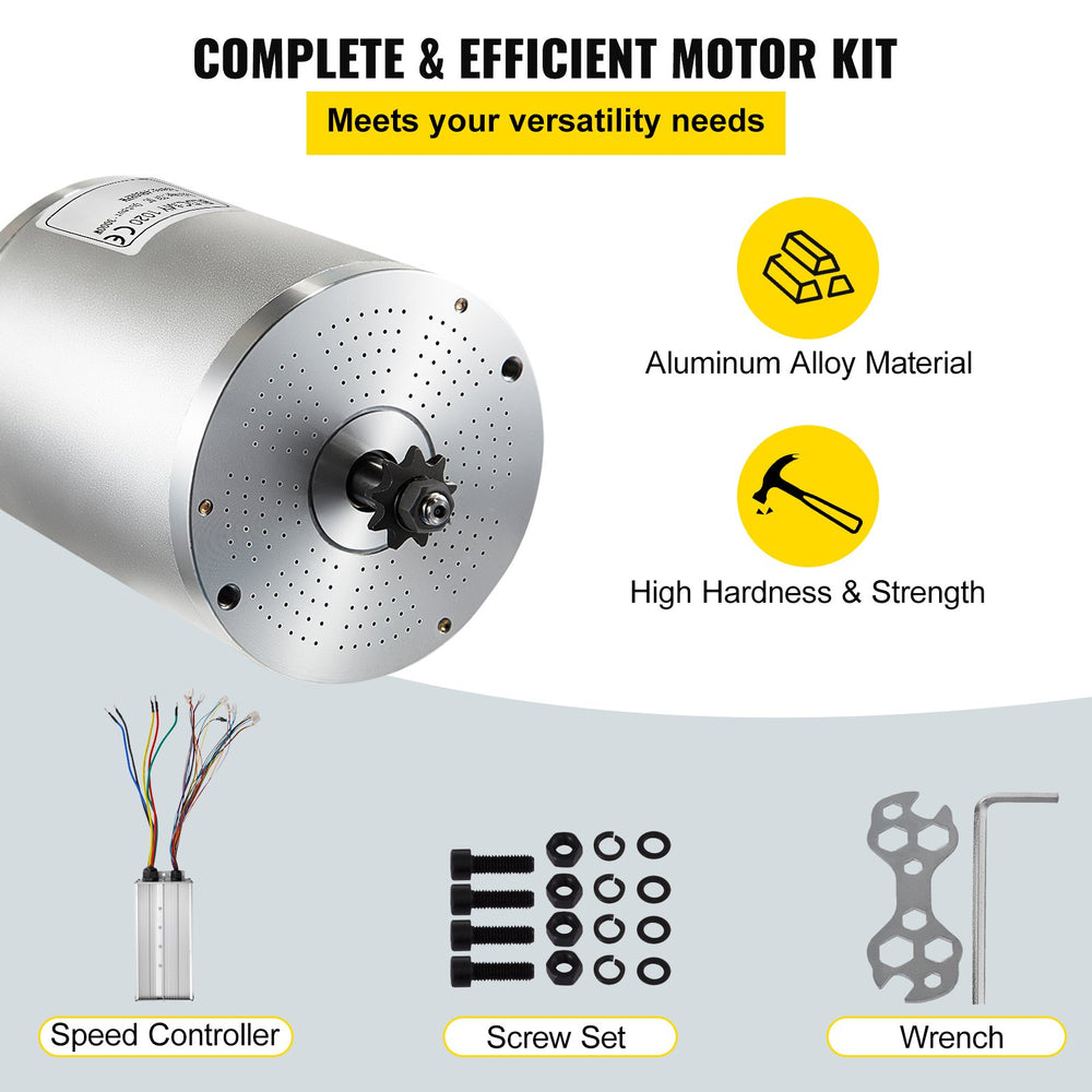 VEVOR 72V 3000W Brushless Motor Go Kart, 4900 RPM Brushless DC Motor with Speed Controller