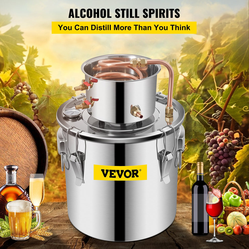 VEVOR Still Distillery Kit 20.8 L Essential Oil Distilling Kit w/ Water Pump