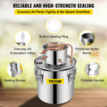 VEVOR Still Distillery Kit 20.8 L Essential Oil Distilling Kit w/ Water Pump
