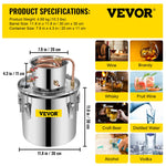 VEVOR Still Distillery Kit 20.8 L Essential Oil Distilling Kit w/ Water Pump