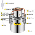 VEVOR Still Distillery Kit 20.8 L Essential Oil Distilling Kit w/ Water Pump