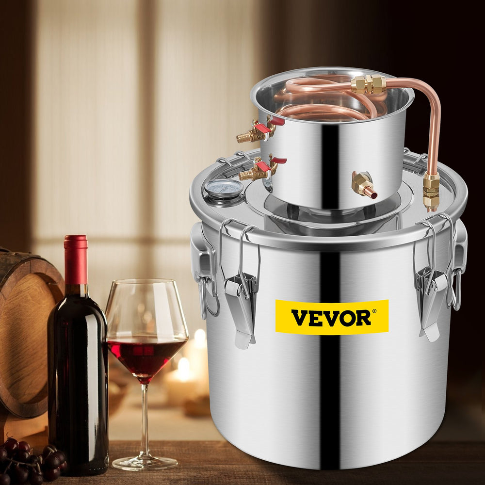 VEVOR Still Distillery Kit 36.3 L Essential Oil Distilling Kit w/ Water Pump