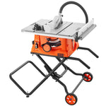 VEVOR 25.4 cm Table Saw w/ Stand Electric Cutting Machine 4800RPM 63.5 cm Rip Capacity