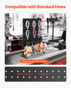 VEVOR Pegboard Display Stand, 43 x 33 cm Tabletop Pegboard Display Stand, Accessories Rack Organizer, Thickened Cold-Rolled Steel Peg Board Panel for Grocery Retail Store Jewelry Shop, Black (4 PCS)