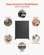 VEVOR Pegboard Display Stand, 43 x 33 cm Tabletop Pegboard Display Stand, Accessories Rack Organizer, Thickened Cold-Rolled Steel Peg Board Panel for Grocery Retail Store Jewelry Shop, Black (4 PCS)