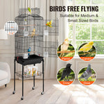 VEVOR Large Bird Cage, 62 in, Open Top Parakeet Cage with Rolling Stand,  Steel Bird Flight Cage with Removable Tray, Budgie Birdcage with 4 Perches, Parrot Cage for Lovebirds Cockatiels Pet Toy