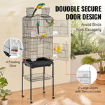 VEVOR Large Bird Cage, 62 in, Open Top Parakeet Cage with Rolling Stand,  Steel Bird Flight Cage with Removable Tray, Budgie Birdcage with 4 Perches, Parrot Cage for Lovebirds Cockatiels Pet Toy