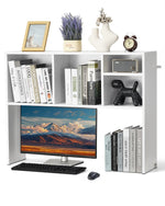 VEVOR Desktop Bookshelf, 1-Tier Desktop Storage Organizer, 37" x 9.4" x 28.7" Office Storage Rack Wood Display Shelf, Desktop Bookshelf Hutch with Anti-Slip Feet Pads, for Office, Home & Dorm, White