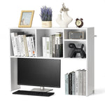 VEVOR Desktop Bookshelf, 1-Tier Desktop Storage Organizer, 37" x 9.4" x 28.7" Office Storage Rack Wood Display Shelf, Desktop Bookshelf Hutch with Anti-Slip Feet Pads, for Office, Home & Dorm, White