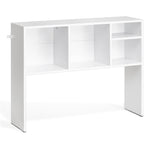 VEVOR Desktop Bookshelf, 1-Tier Desktop Storage Organizer, 37" x 9.4" x 28.7" Office Storage Rack Wood Display Shelf, Desktop Bookshelf Hutch with Anti-Slip Feet Pads, for Office, Home & Dorm, White