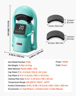 VEVOR Auto Hat Heat Press Machine, with 2pcs Interchangeable Platens, Automatic Open and Release, Touchscreen for Precise Time and Temperature Control, Heat Transfer Printing for Caps, Hats, Green