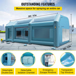 VEVOR Inflatable Spray Booth Car Paint Tent 8.5 x 4.6 x 3 m Filter System 2 Blowers