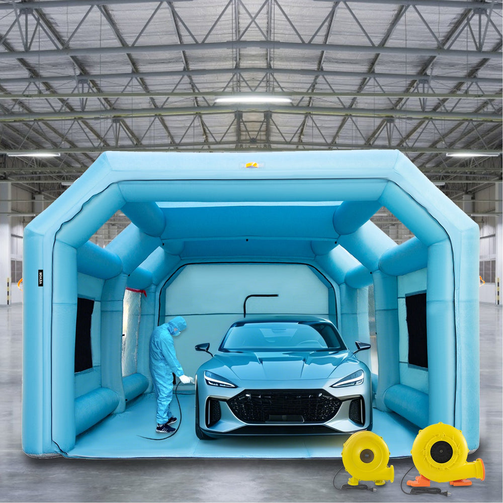 VEVOR Inflatable Spray Booth Car Paint Tent 8.5 x 4.6 x 3 m Filter System 2 Blowers