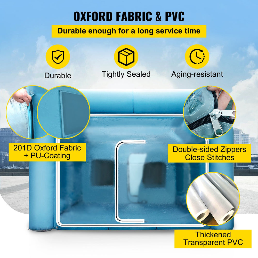 VEVOR Inflatable Spray Booth Car Paint Tent 9 x 6 x 4 m W/ Filter & 2 Blowers