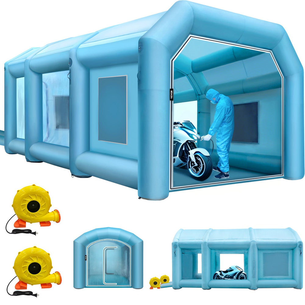 VEVOR Inflatable Spray Booth Car Paint Tent 9 x 6 x 4 m W/ Filter & 2 Blowers