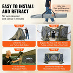 VEVOR Pop Up Gazebo Tent, Pop-Up Screen Tent 6 Sided Canopy Sun Shelter with 6 Removable Privacy Wind Cloths & Mesh Windows, 12x12FT Quick Set Screen Tent with Mosquito Netting, Army Green