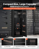 VEVOR 4 Gun Safe, Long Gun Cabinet for Rifles and Pistols, Quick Access Rifle Safe with 3 Ammo Slots and 2 Adjustable Racks, Large Digital Cabinet with Key and Password Lock(Assembly Required)