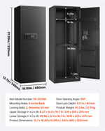 VEVOR 4 Gun Safe, Long Gun Cabinet for Rifles and Pistols, Quick Access Rifle Safe with 3 Ammo Slots and 2 Adjustable Racks, Large Digital Cabinet with Key and Password Lock(Assembly Required)