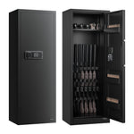 VEVOR 4 Gun Safe, Long Gun Cabinet for Rifles and Pistols, Quick Access Rifle Safe with 3 Ammo Slots and 2 Adjustable Racks, Large Digital Cabinet with Key and Password Lock(Assembly Required)
