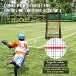 VEVOR Lacrosse Rebounder for Backyard, 1219.2 x 2133.6 mm Volleyball Bounce Back Net, Pitchback Throwback Baseball Softball Return Training Screen, Adjustable Angle Shooting Practice Training Wall with Target