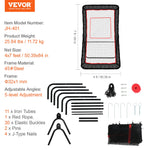 VEVOR Lacrosse Rebounder for Backyard, 1219.2 x 2133.6 mm Volleyball Bounce Back Net, Pitchback Throwback Baseball Softball Return Training Screen, Adjustable Angle Shooting Practice Training Wall with Target
