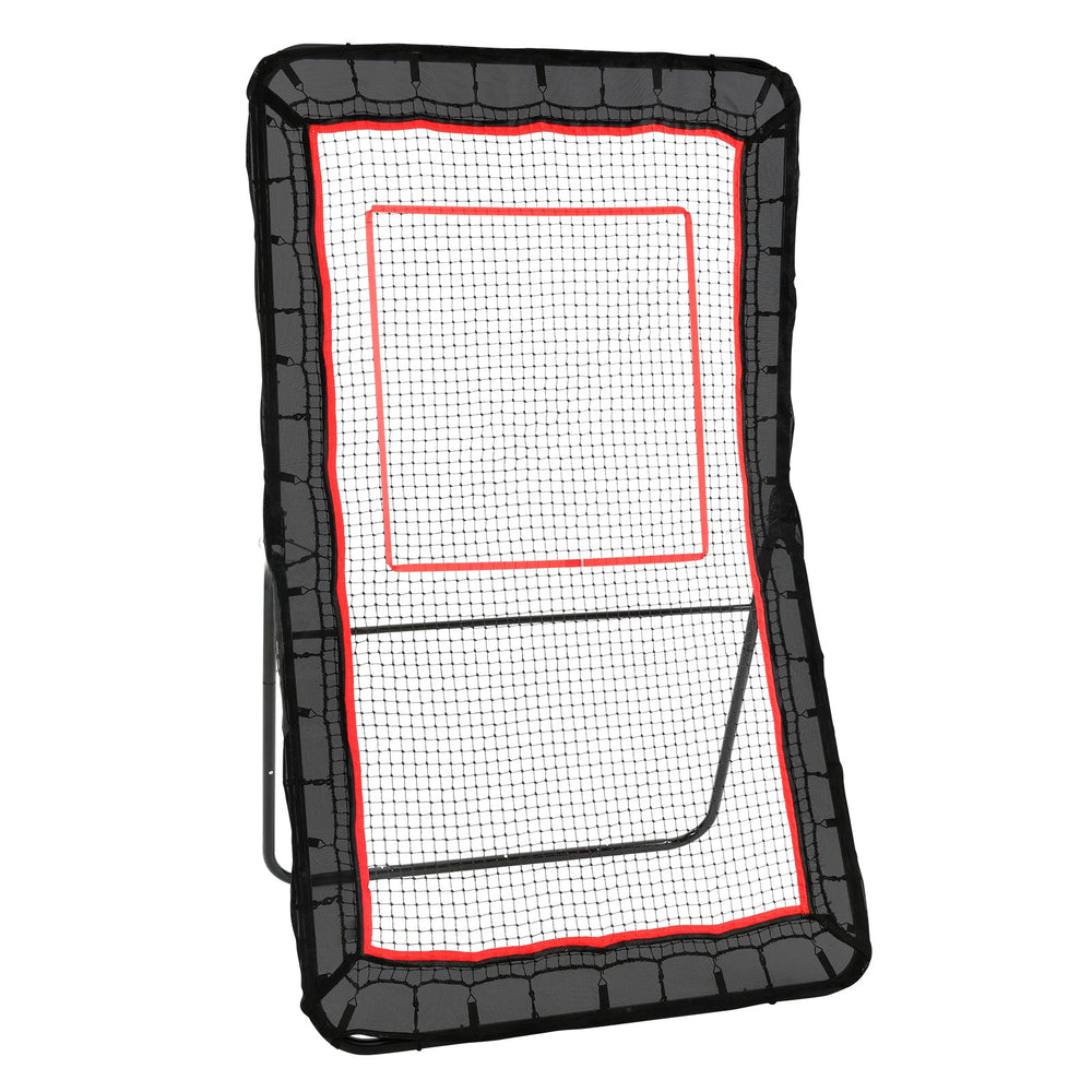 VEVOR Lacrosse Rebounder for Backyard, 1219.2 x 2133.6 mm Volleyball Bounce Back Net, Pitchback Throwback Baseball Softball Return Training Screen, Adjustable Angle Shooting Practice Training Wall with Target
